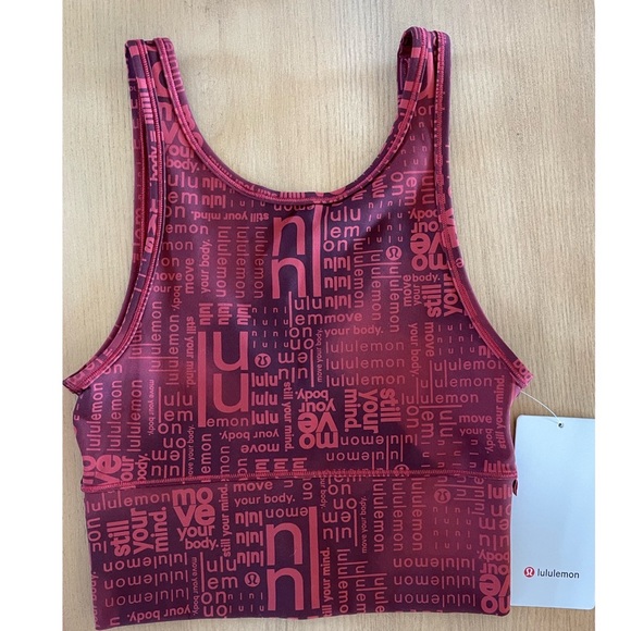 Lululemon Power Pivot Everlux Tank Top Motif Ombre Red Multi Size 4 - Picture 4 of 5